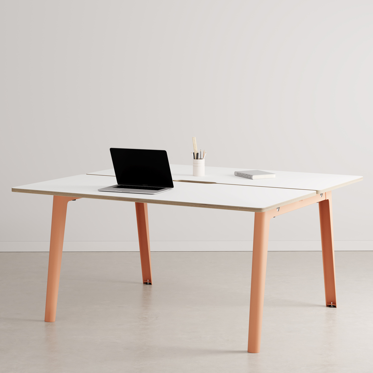 NEW MODERN 2-seater workbench - white plywood