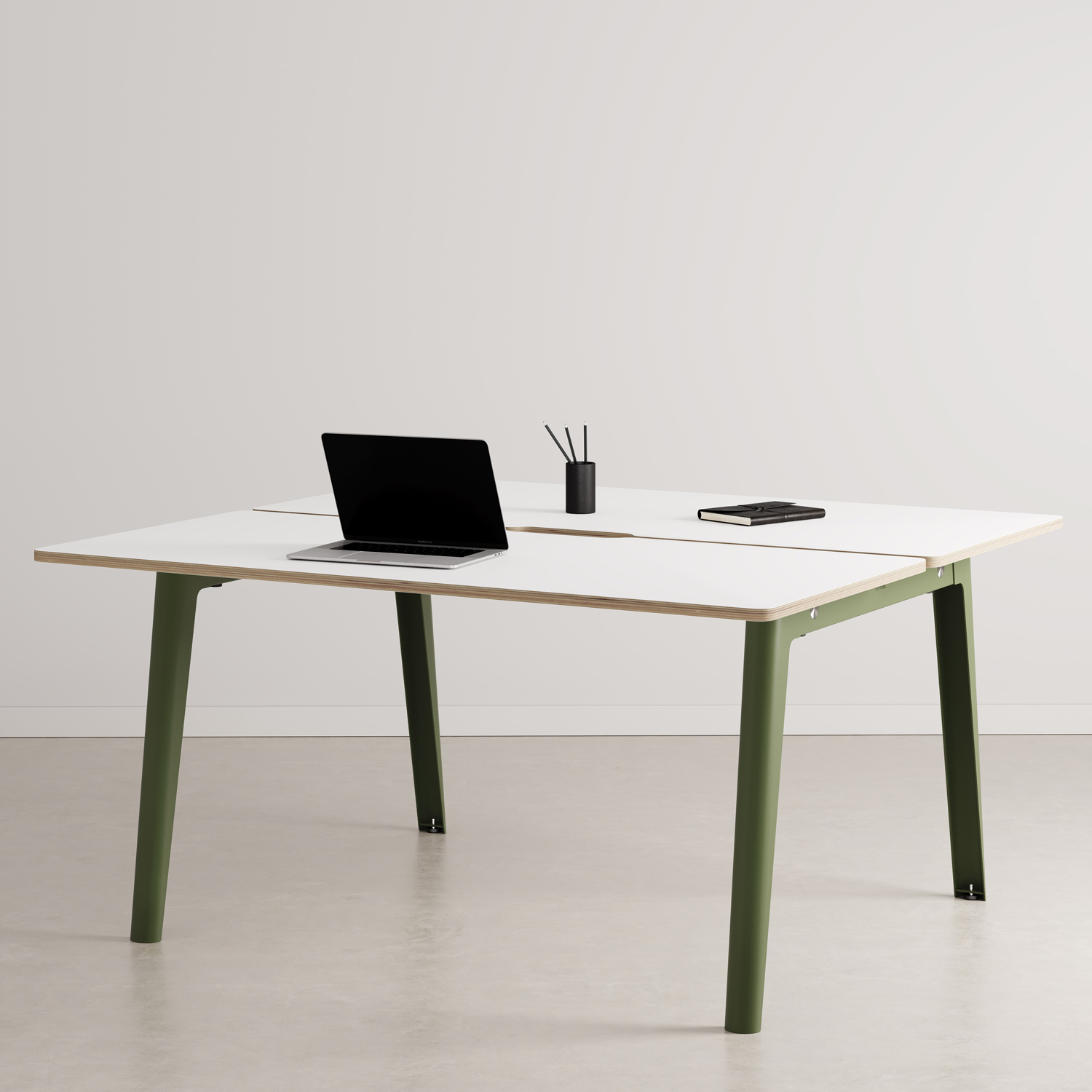 NEW MODERN 2-seater workbench - white plywood