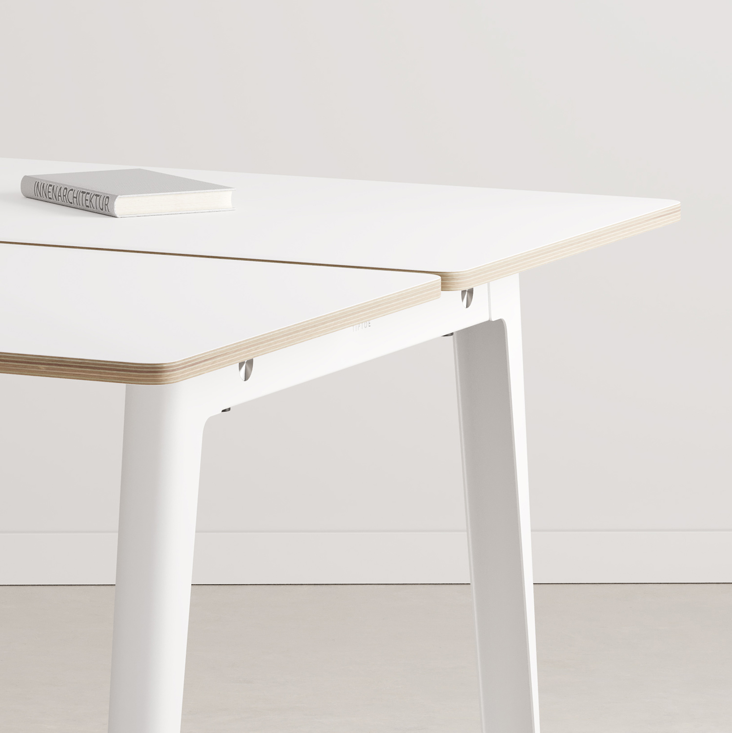NEW MODERN 2-seater workbench - white plywood