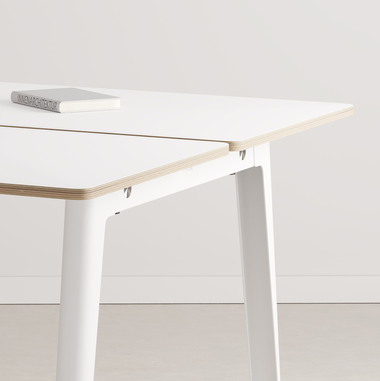 NEW MODERN 4–seater workbench – white plywood