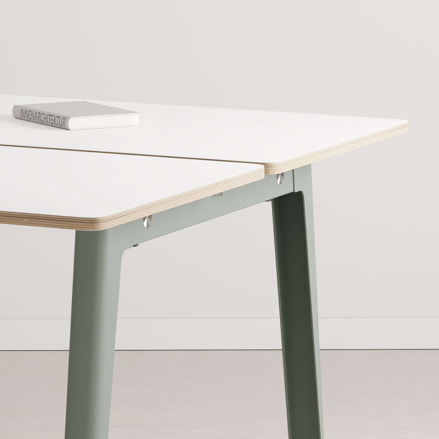 NEW MODERN 2-seater workbench - white plywood