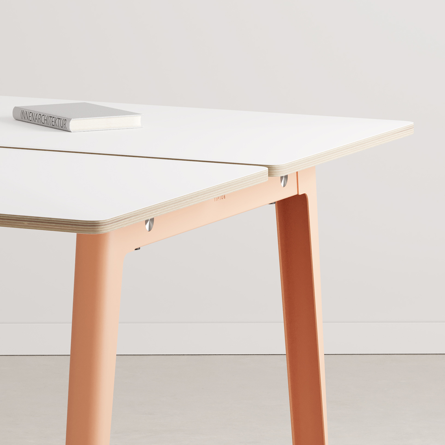 NEW MODERN 2-seater workbench - white plywood