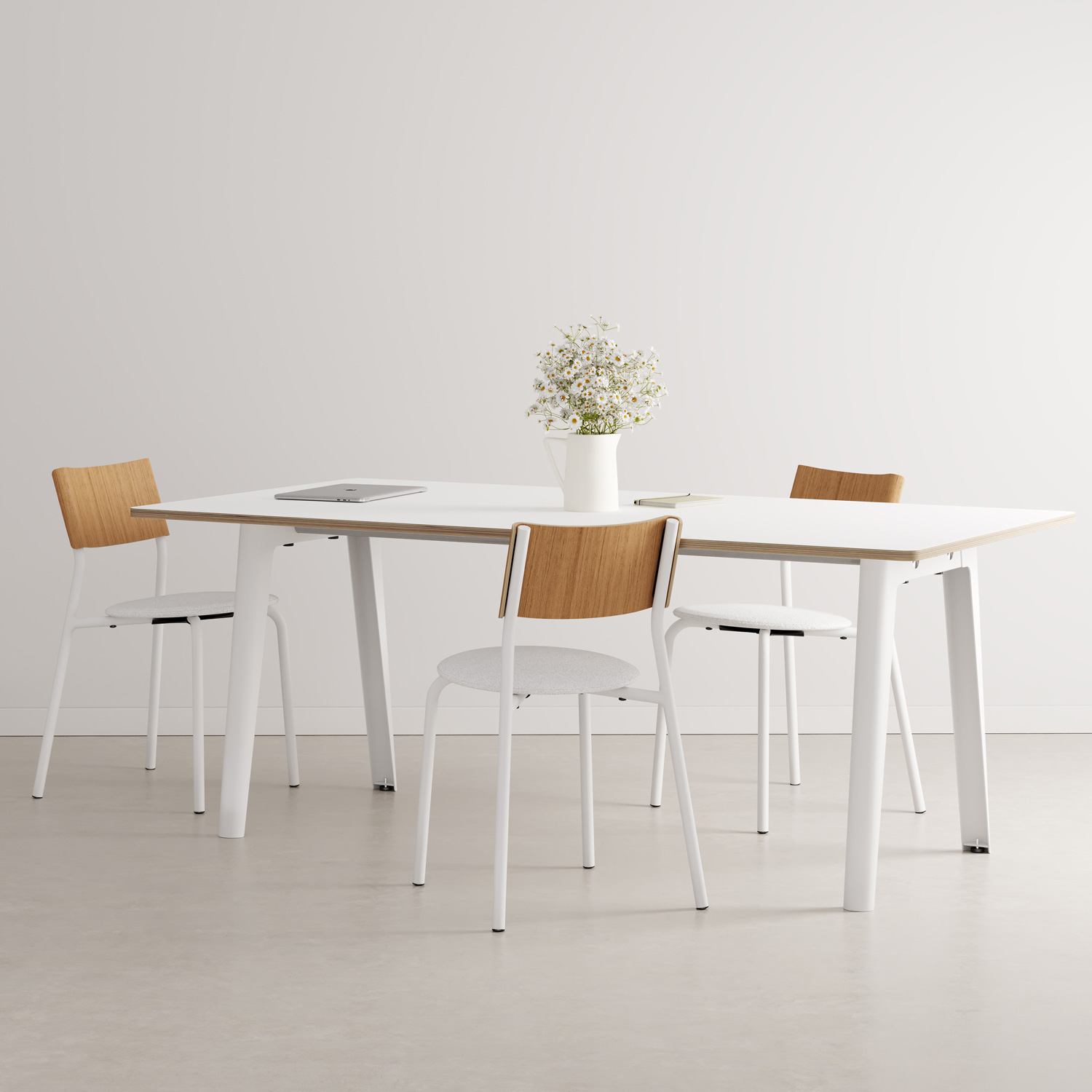 NEW MODERN meeting table - white plywood