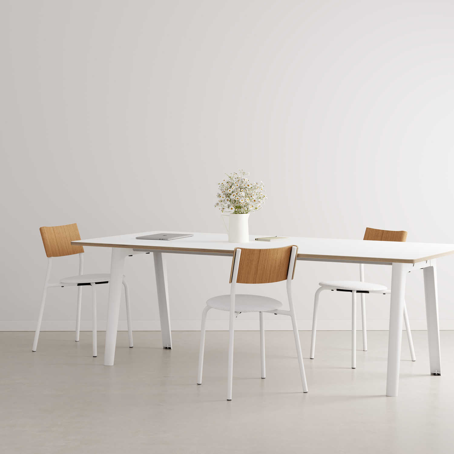 NEW MODERN meeting table - white plywood