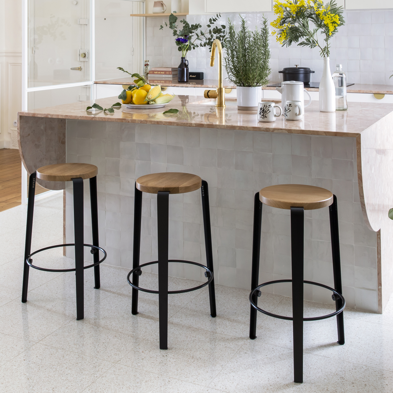 Bar stool - eco-certified wood - 66cm "Imperfect"