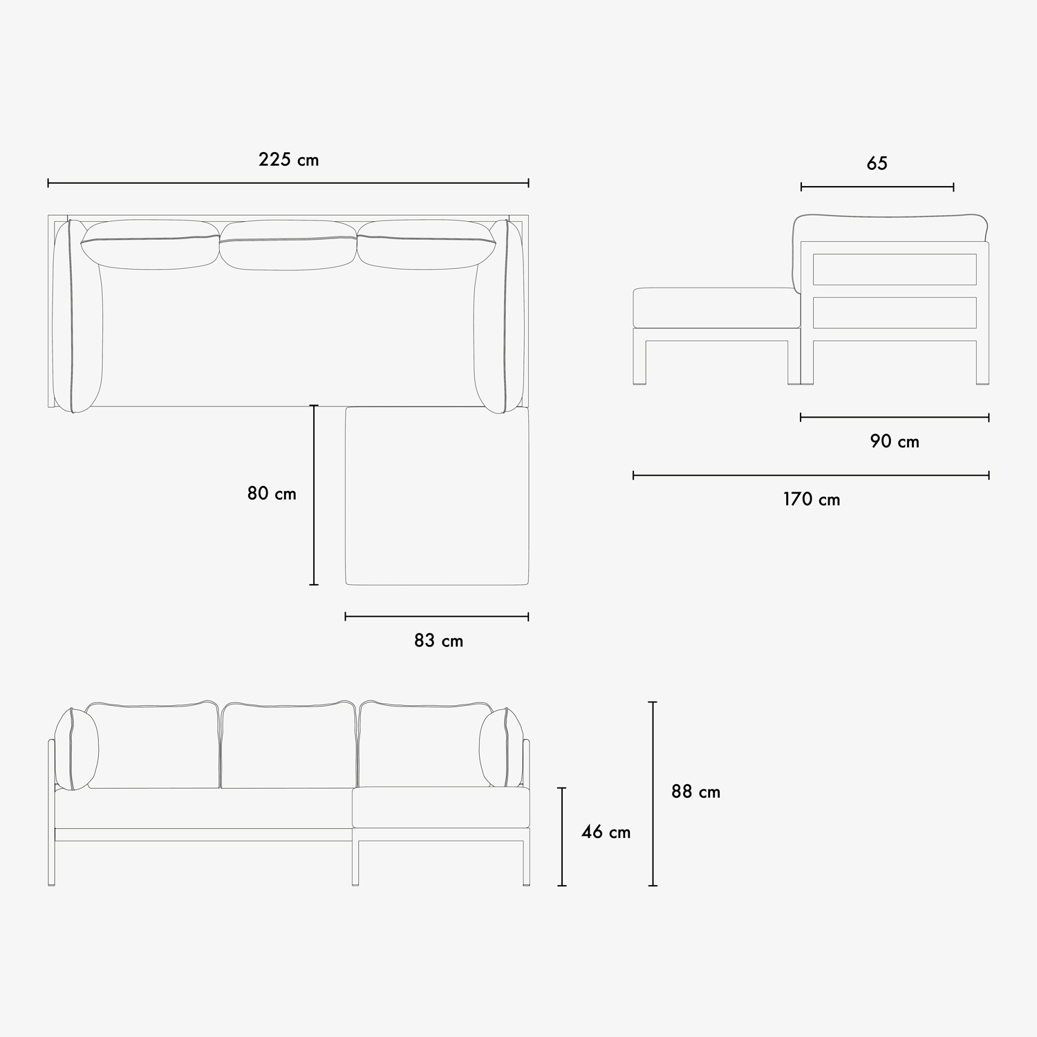 EASY corner sofa - 3 to 4 seats