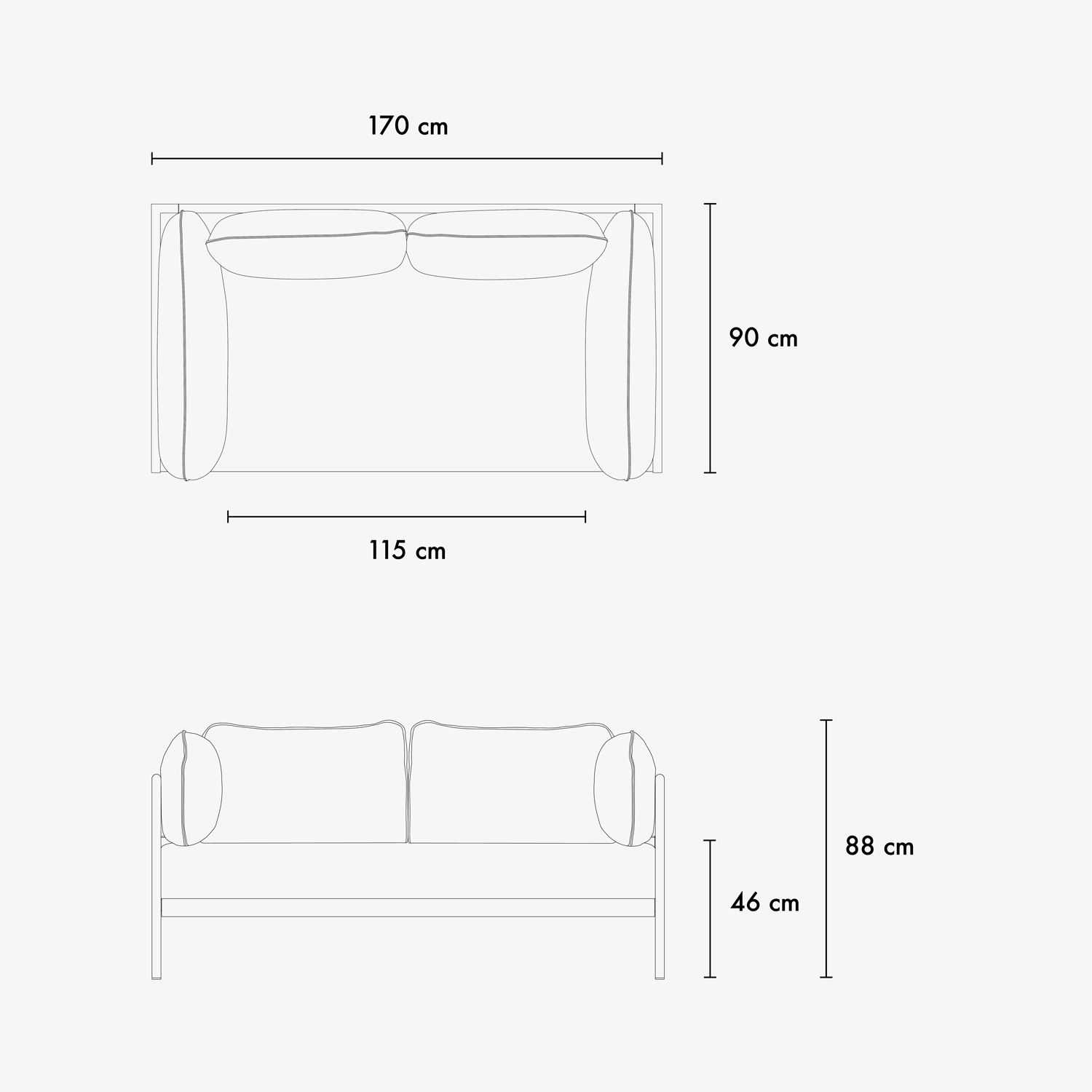 Sofa EASY - 2-Sitzer