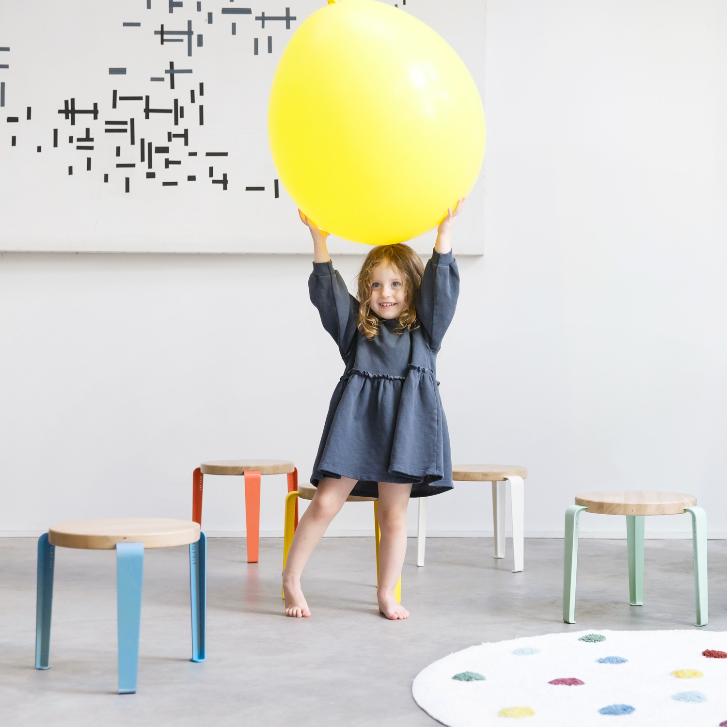 Kinderhocker - massive Eiche