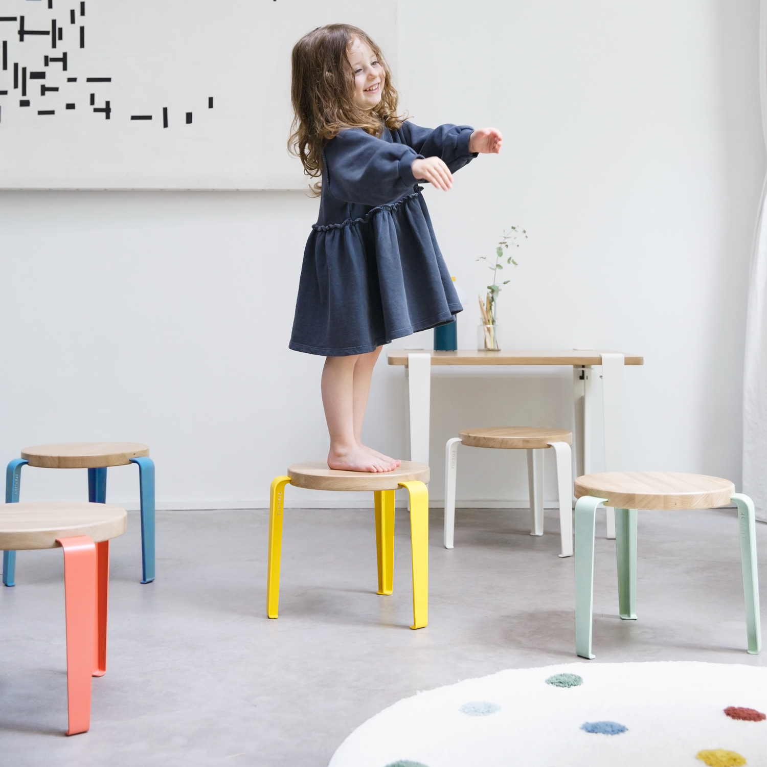 Kinderhocker - massive Eiche