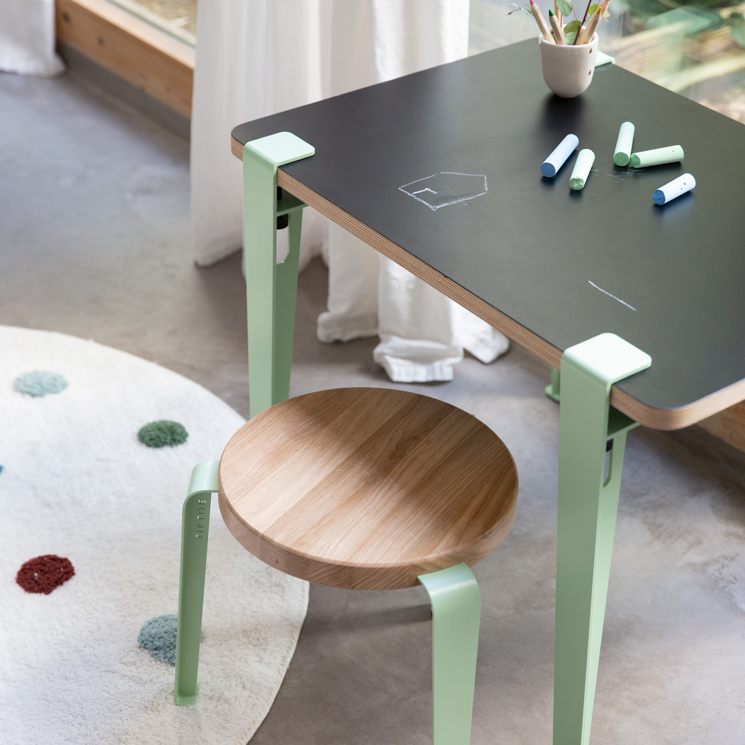 Kinderhocker - massive Eiche