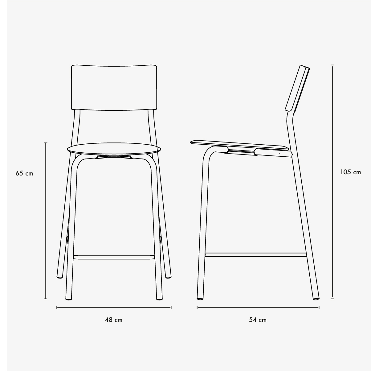 SSD bar chair - eco-certified wood - 65cm