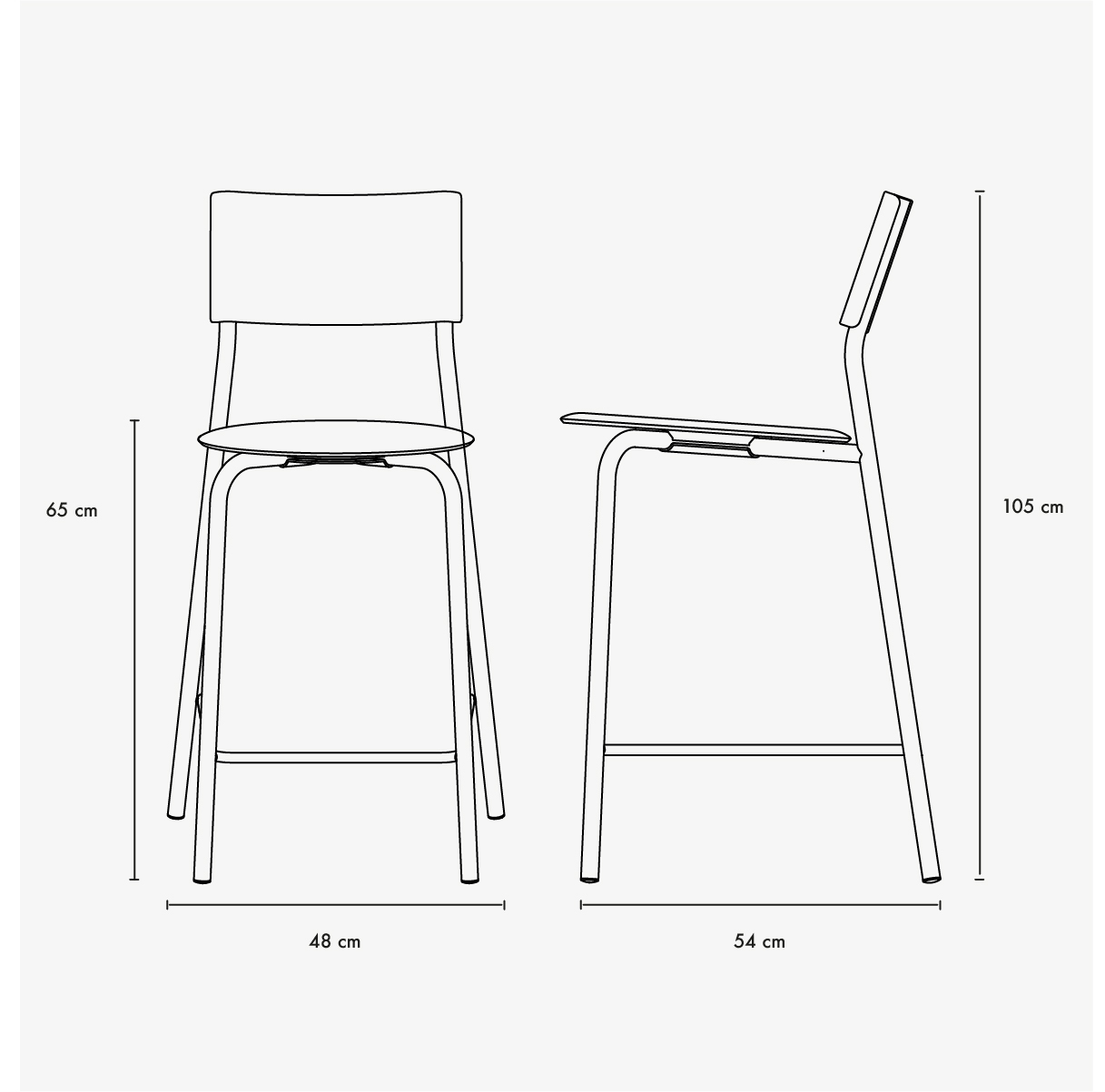 SSDr bar chair - recycled plastic - 65cm