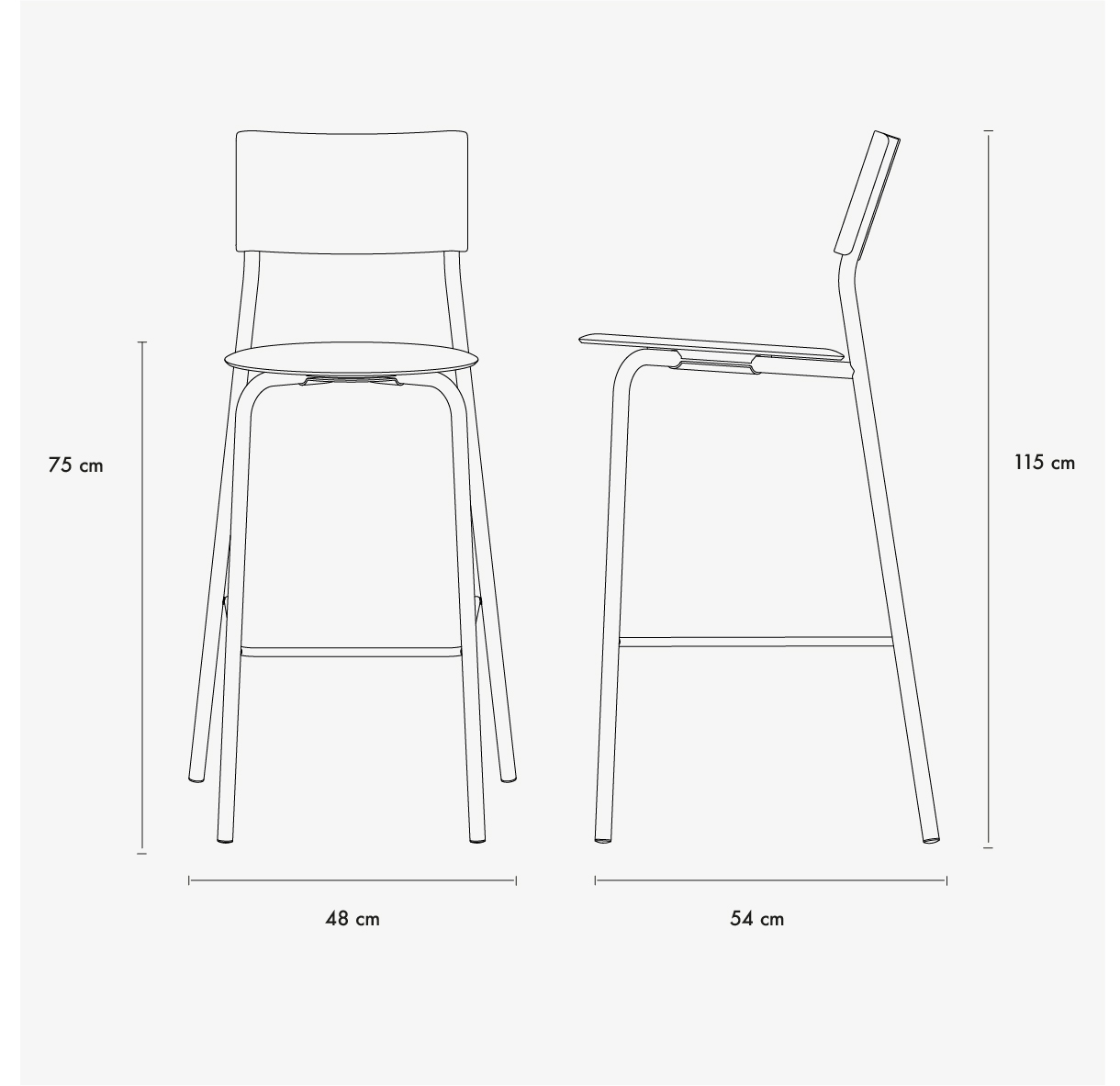 SSDr bar chair - recycled plastic - 75cm