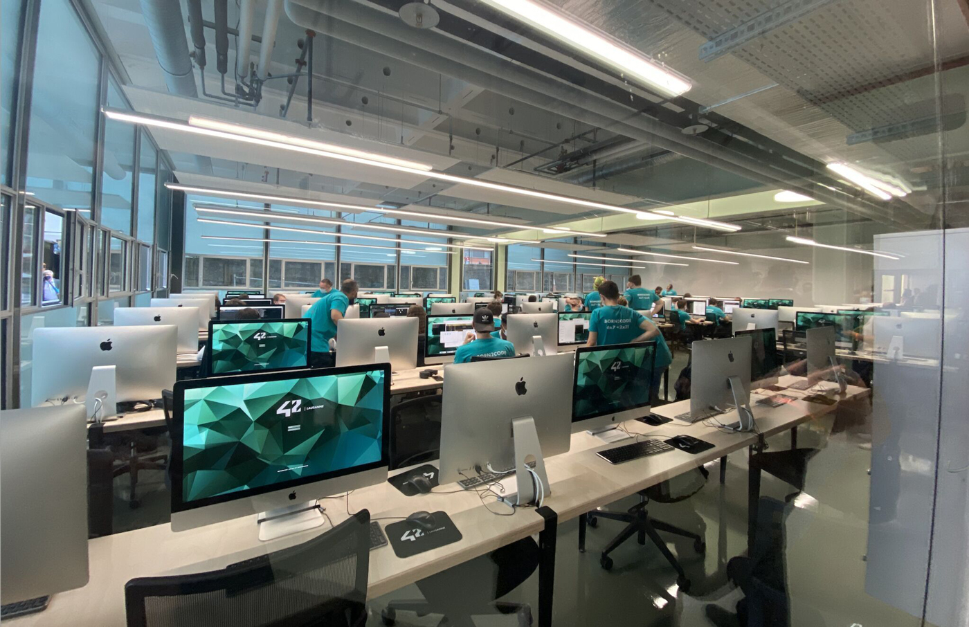 ECOLE 42, open space offices, Lausanne