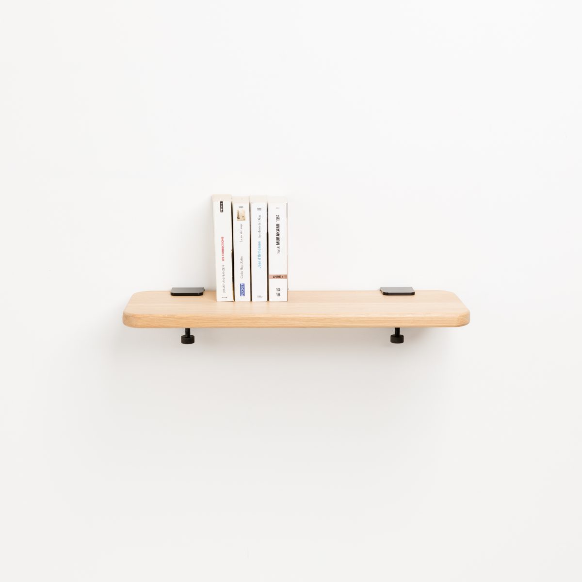 BRACKET wall shelf - solid oak - 60 to 150cm