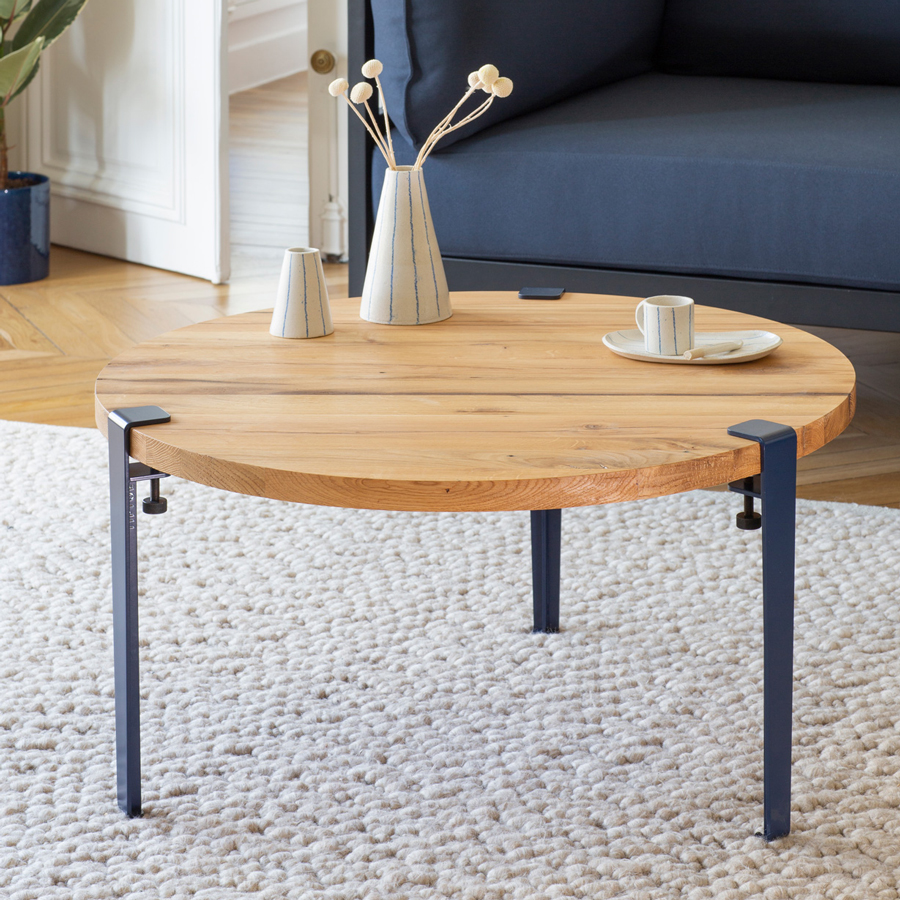 TIPTOE round coffee table Ø 80cm - reclaimed wood
