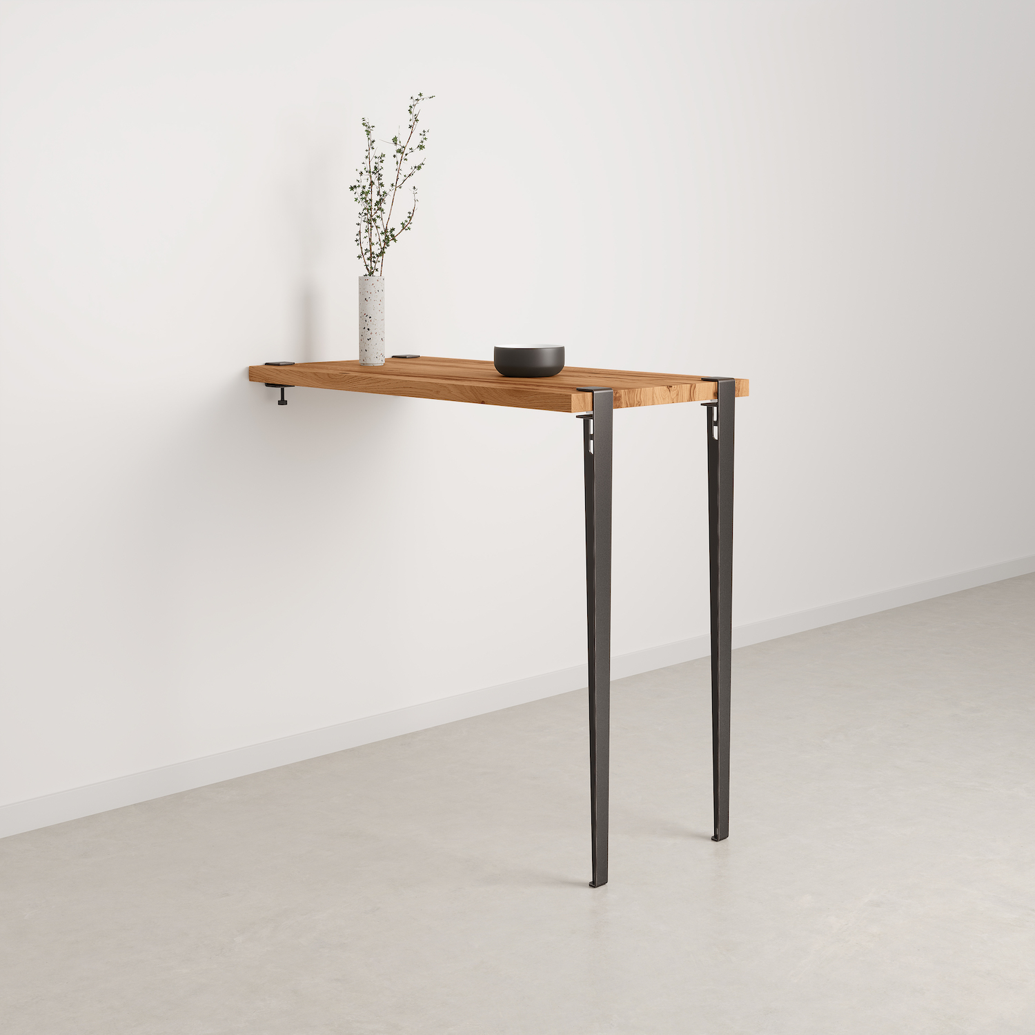 TIPTOE wall-mounted high table - reclaimed wood