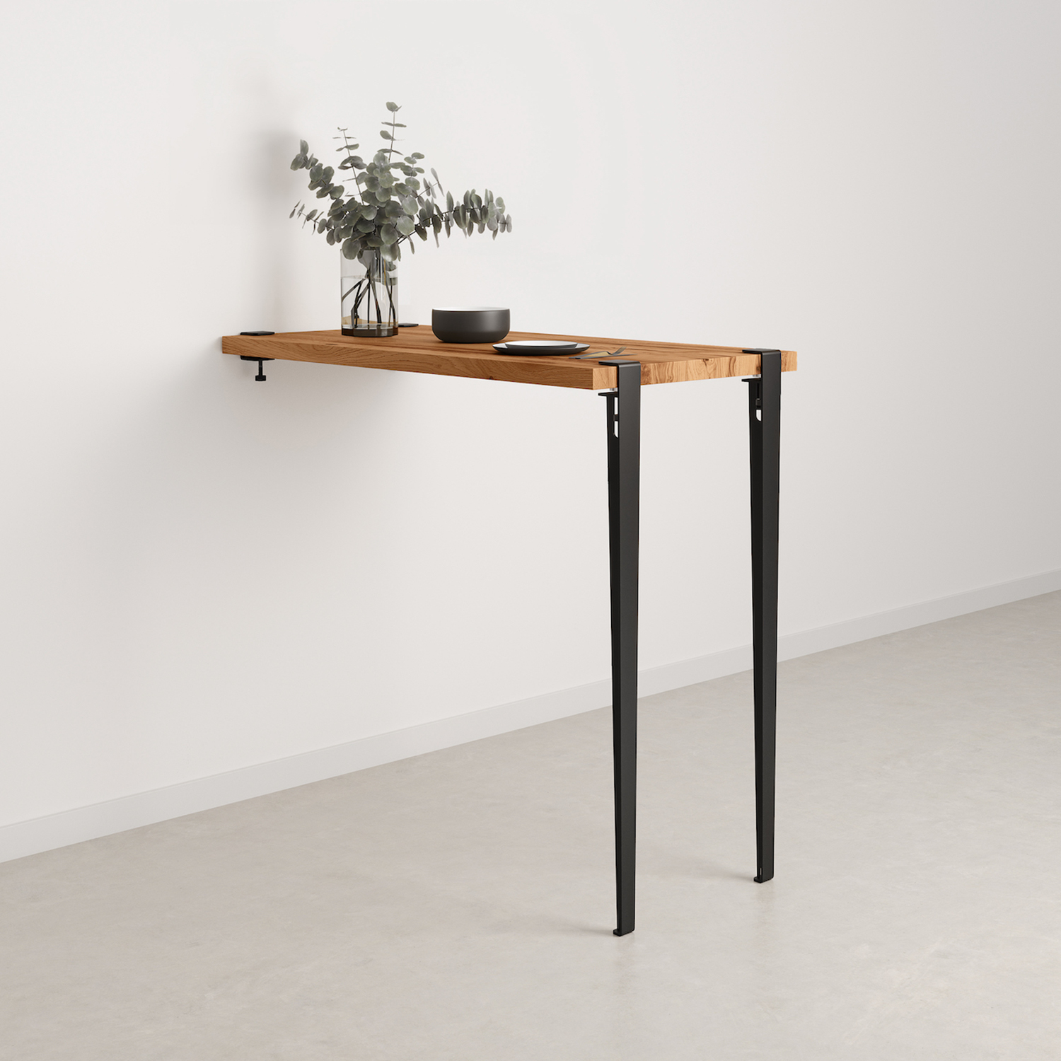 TIPTOE wall-mounted high table - reclaimed wood