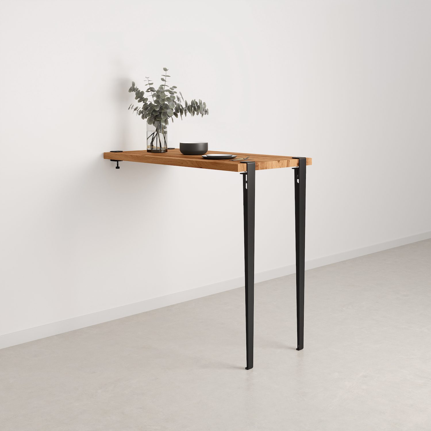 TIPTOE wall-mounted high table - reclaimed wood