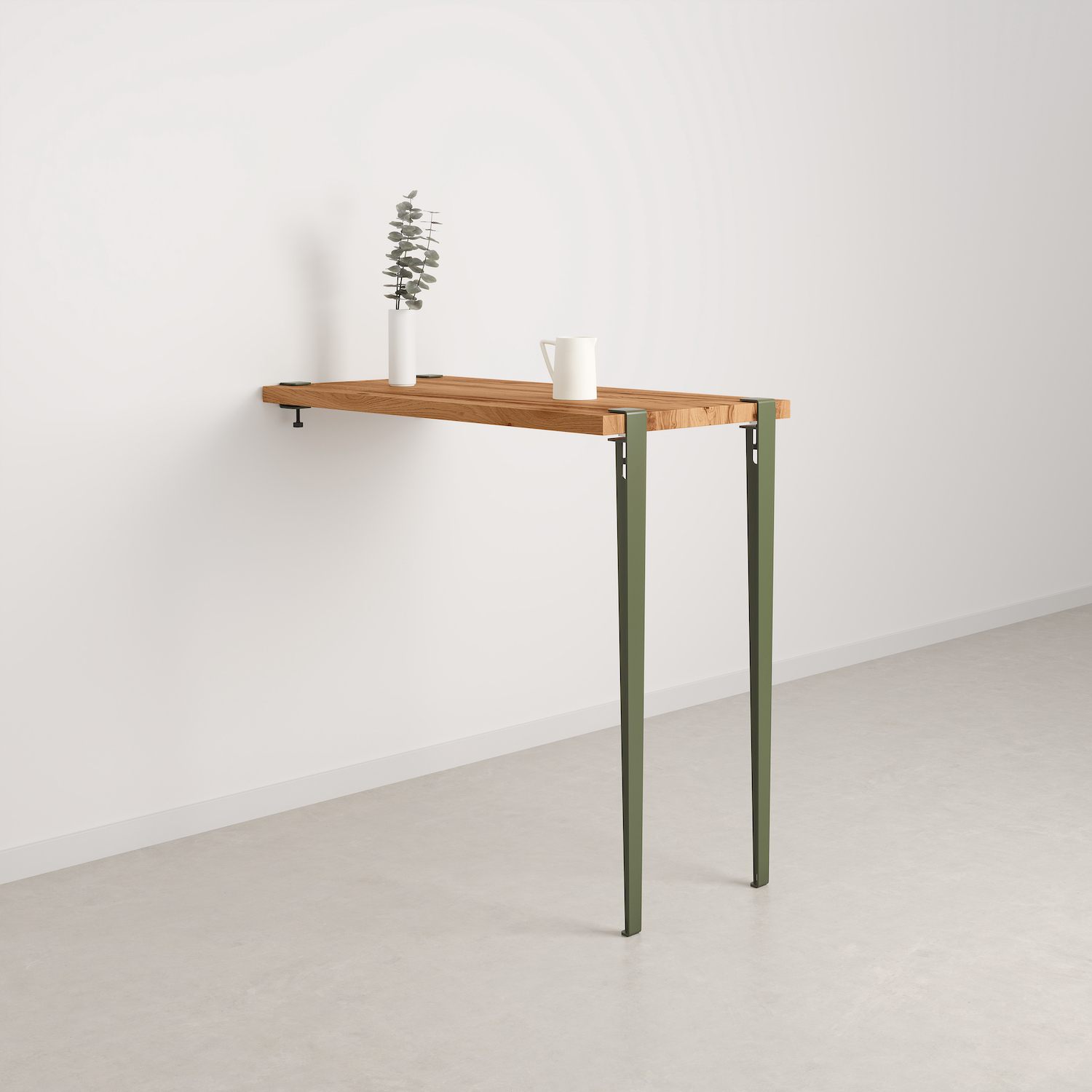 TIPTOE wall-mounted high table - reclaimed wood