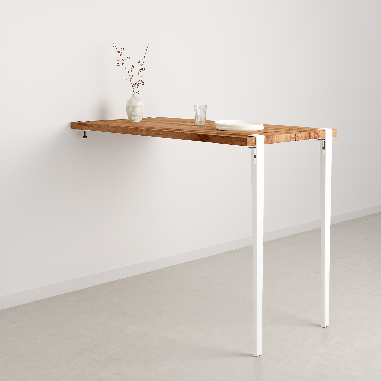 TIPTOE wall-mounted high table - reclaimed wood