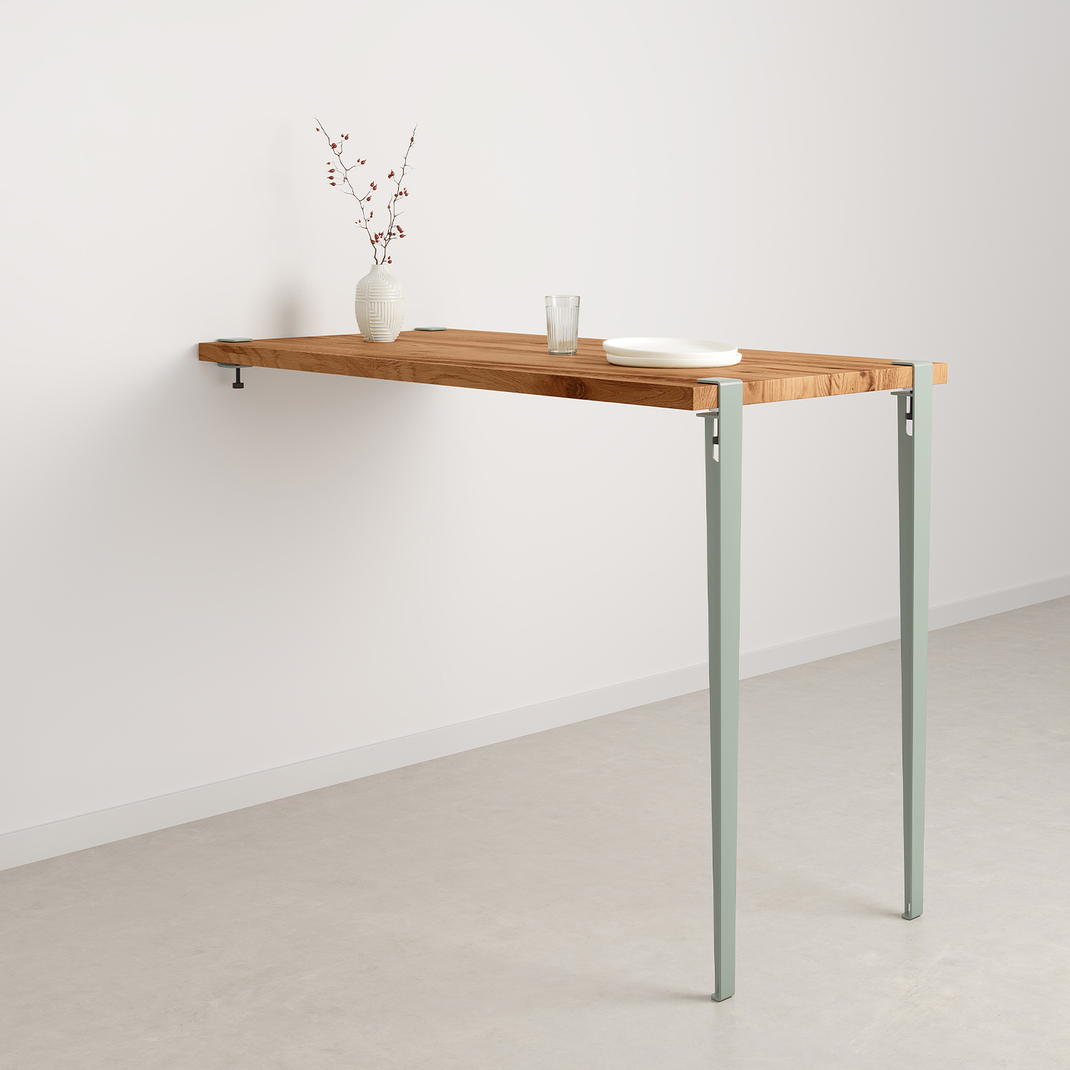TIPTOE wall-mounted high table - reclaimed wood