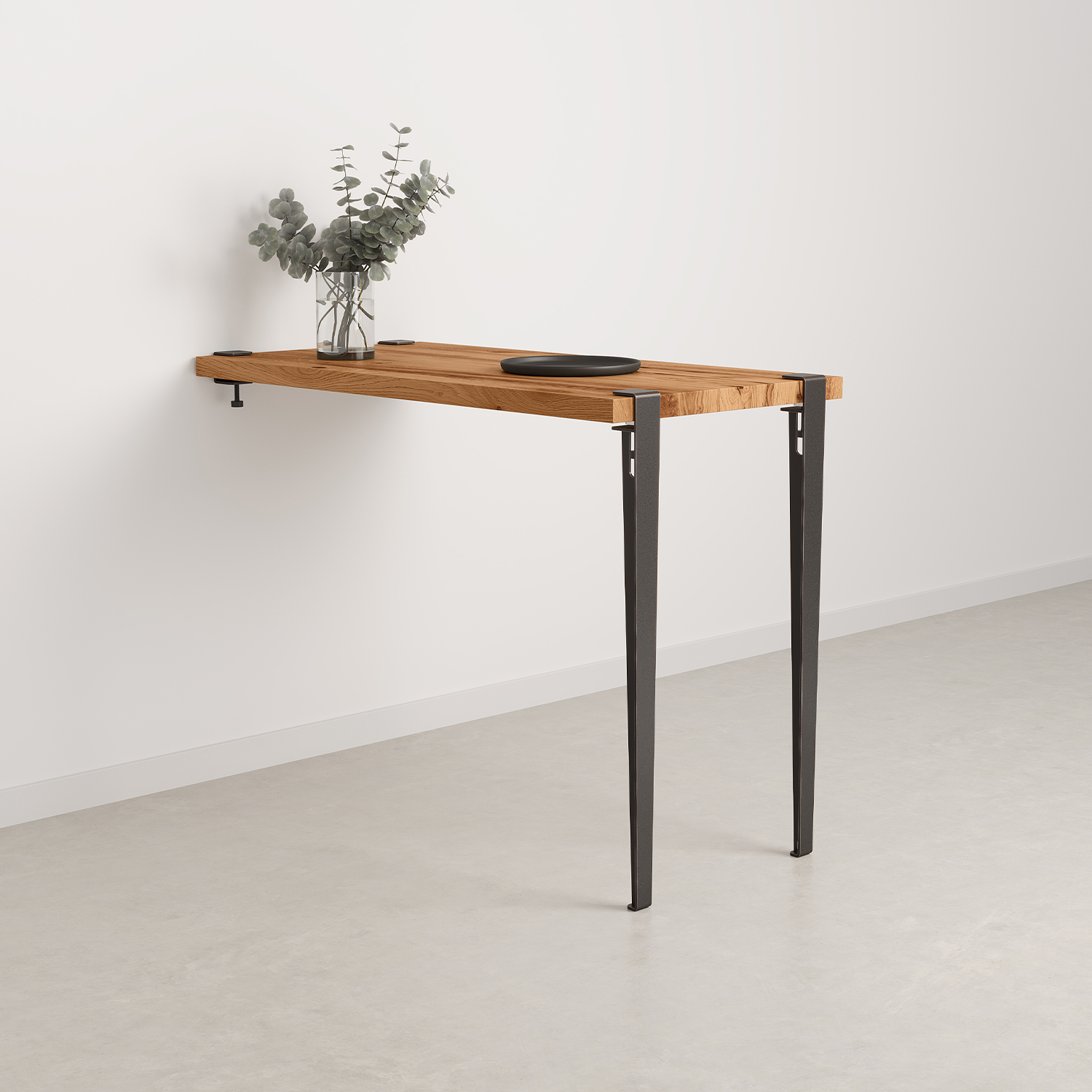 TIPTOE wall-mounted high table - reclaimed wood