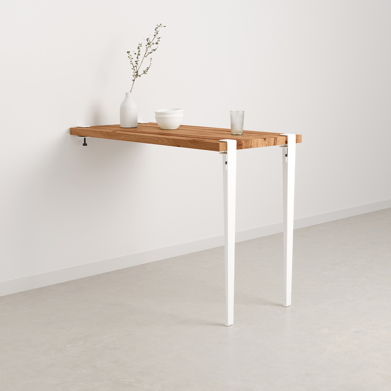 TIPTOE wall-mounted high table - reclaimed wood