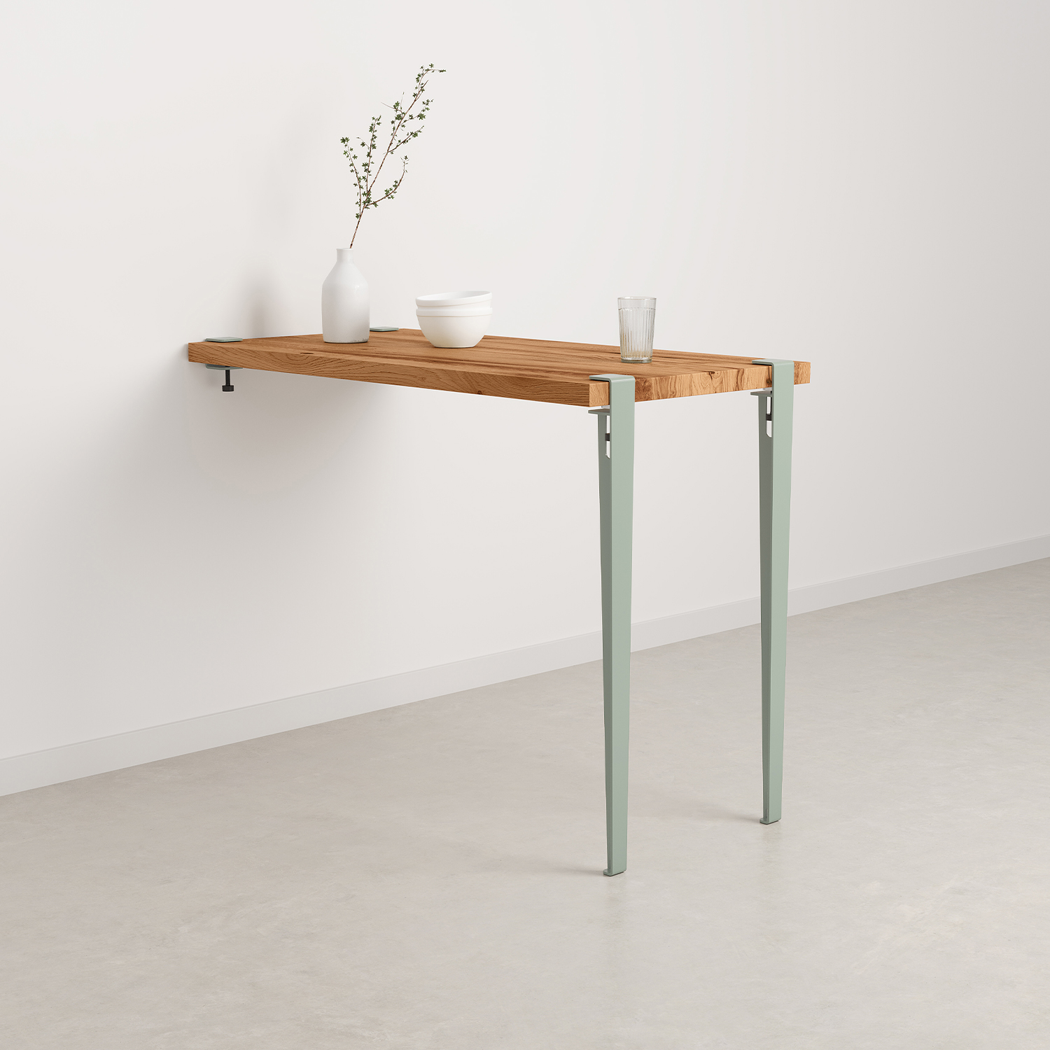 TIPTOE wall-mounted high table - reclaimed wood