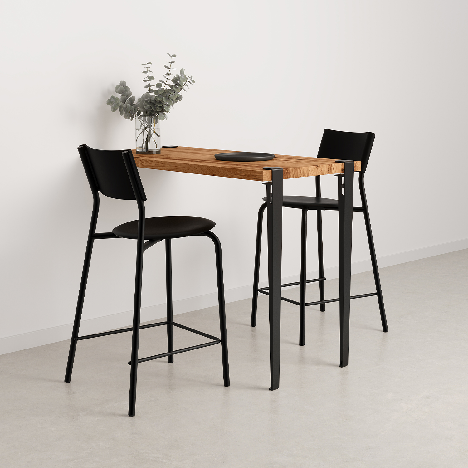 TIPTOE wall-mounted high table - reclaimed wood