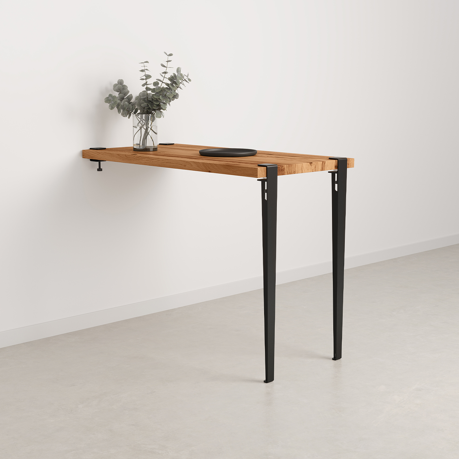 TIPTOE wall-mounted high table - reclaimed wood