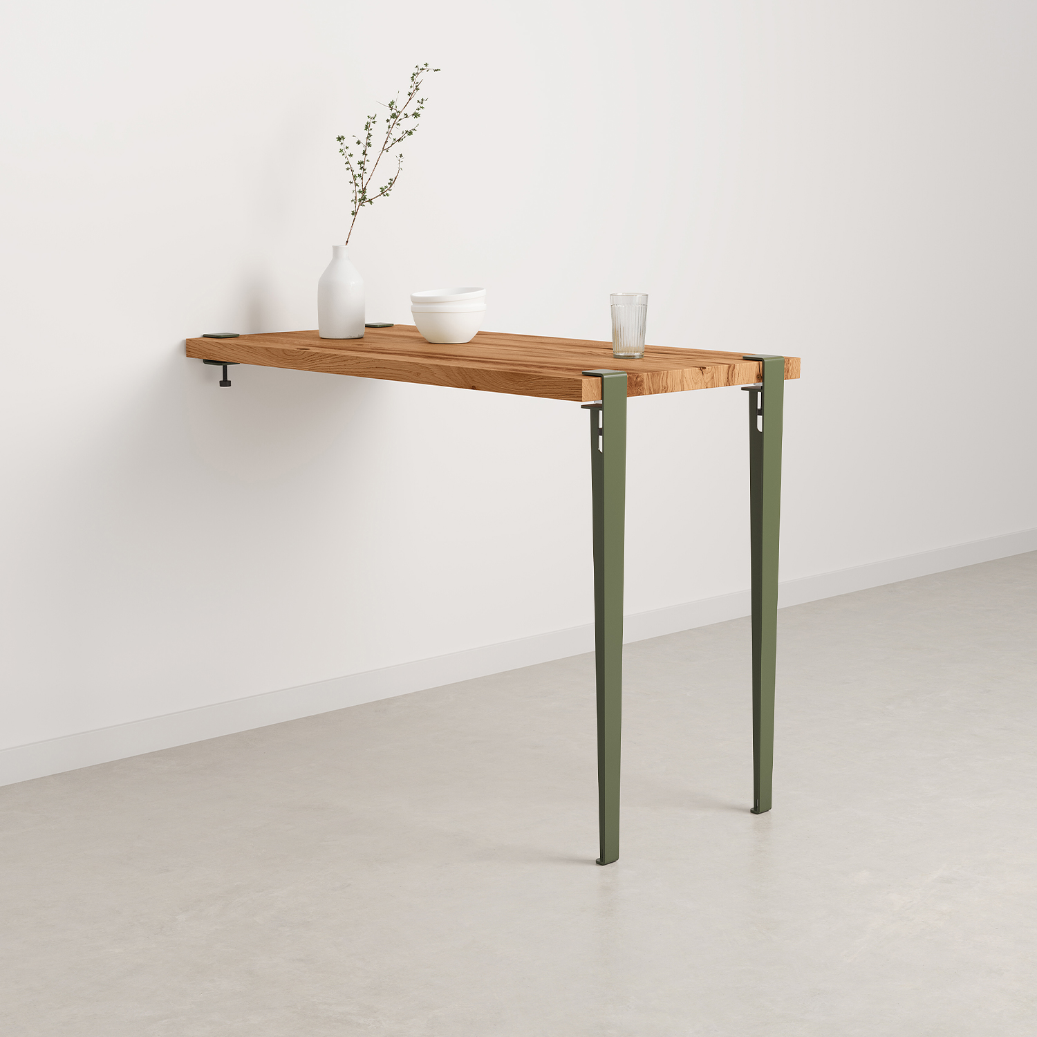 TIPTOE wall-mounted high table - reclaimed wood