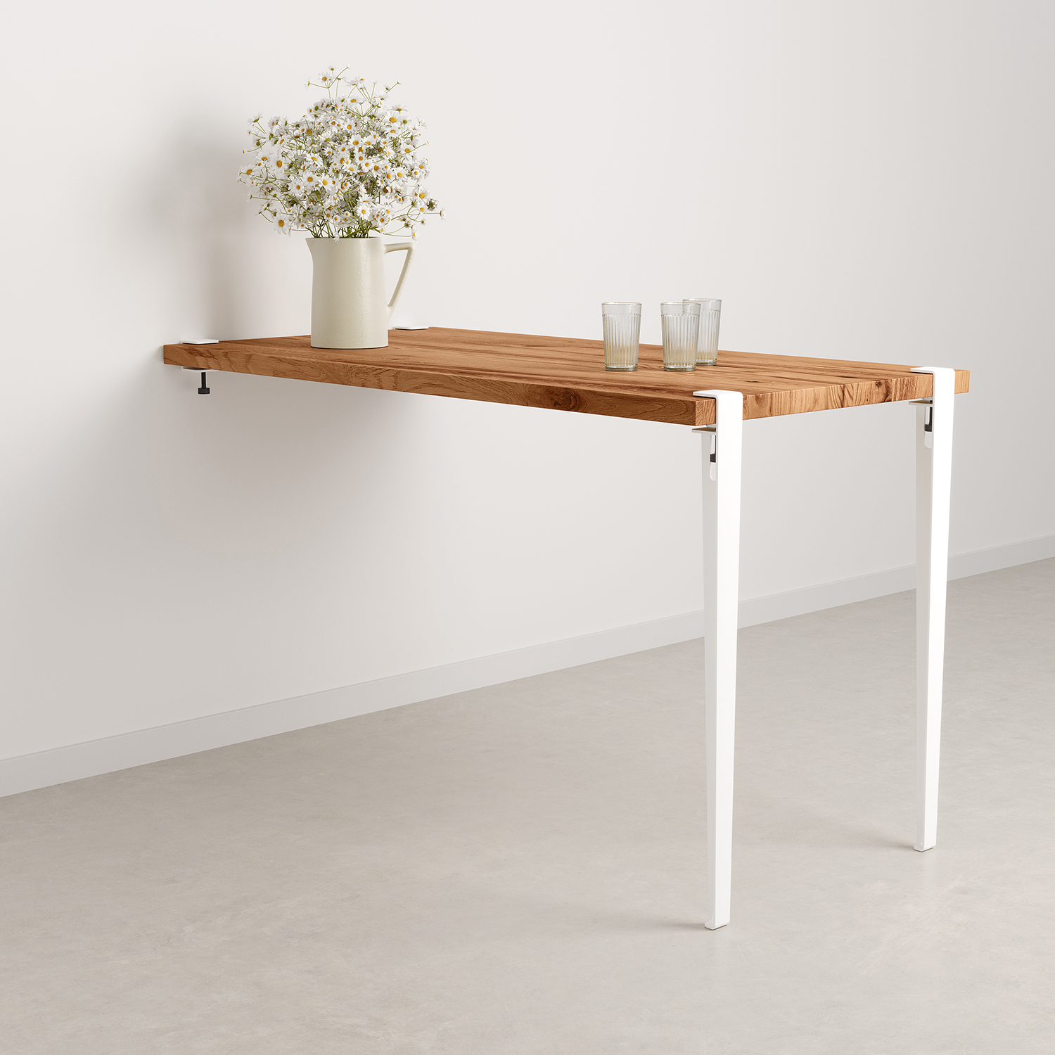TIPTOE wall-mounted high table - reclaimed wood
