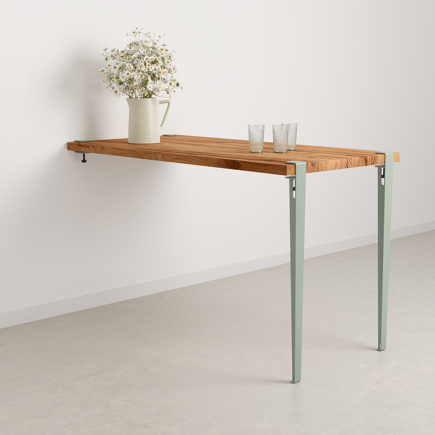 TIPTOE wall-mounted high table - reclaimed wood