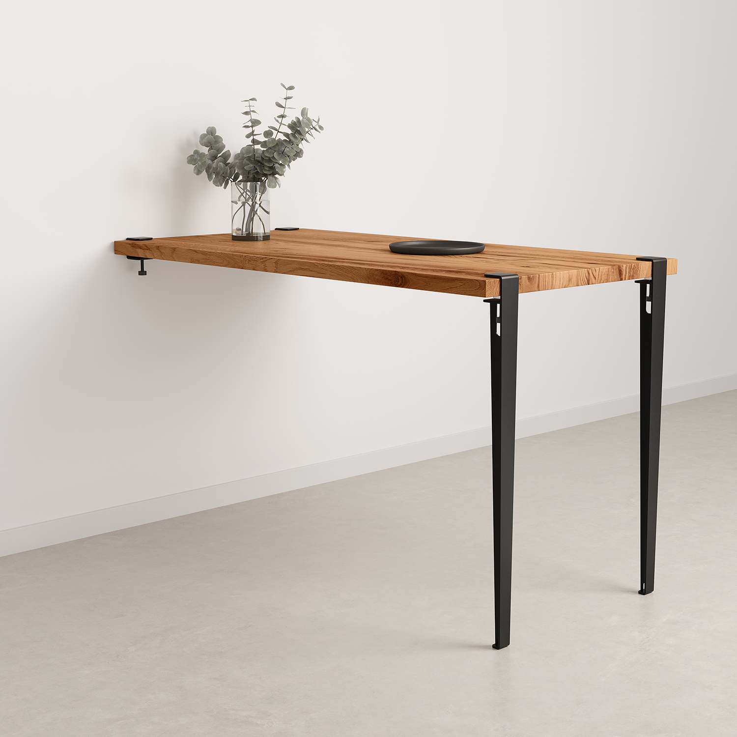 TIPTOE wall-mounted high table - reclaimed wood
