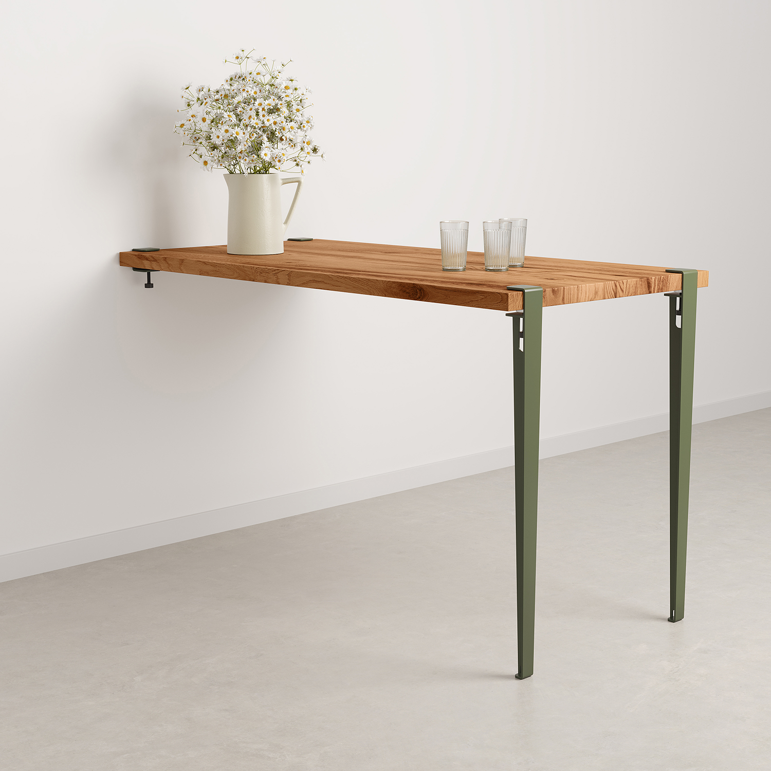TIPTOE wall-mounted high table - reclaimed wood