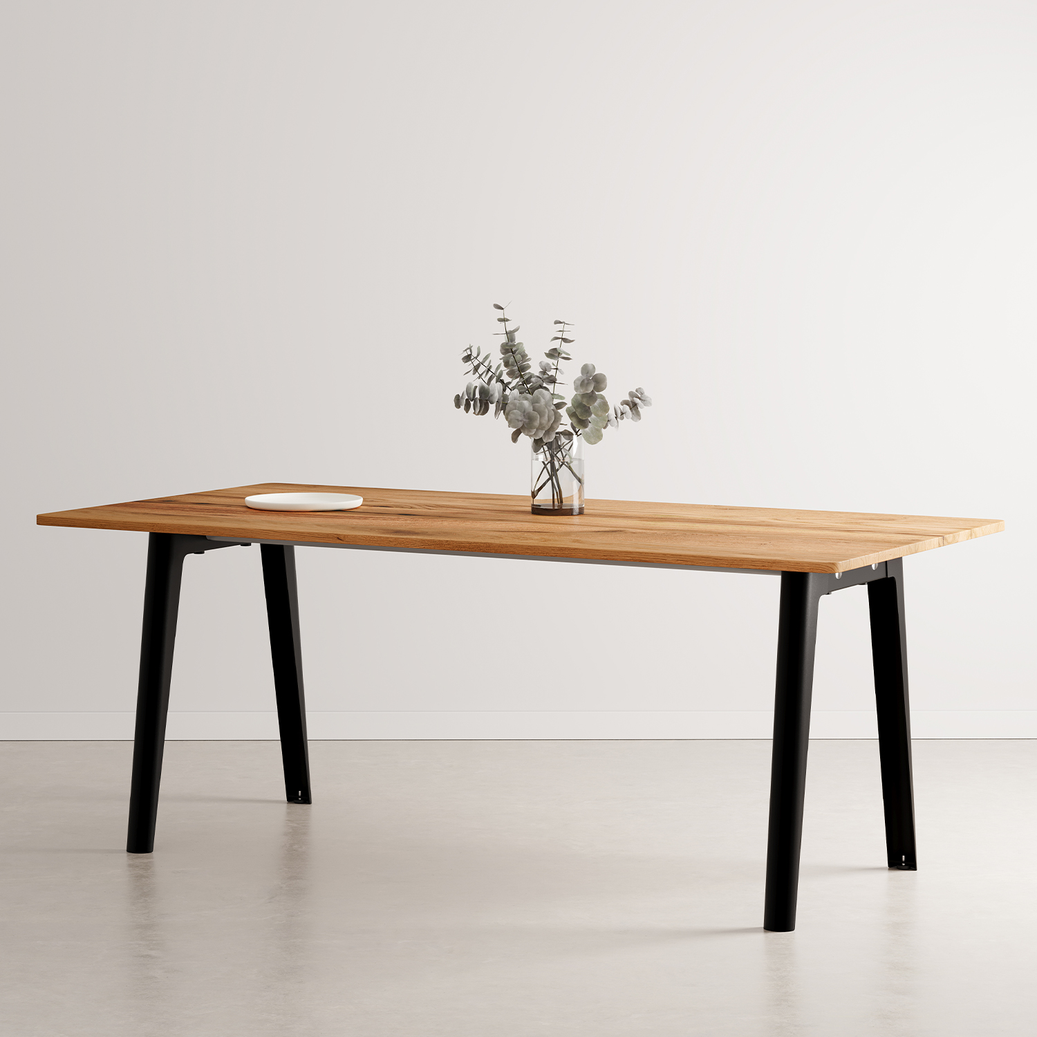 Table à manger ronde 110 cm en bois finition noire pour salle à manger