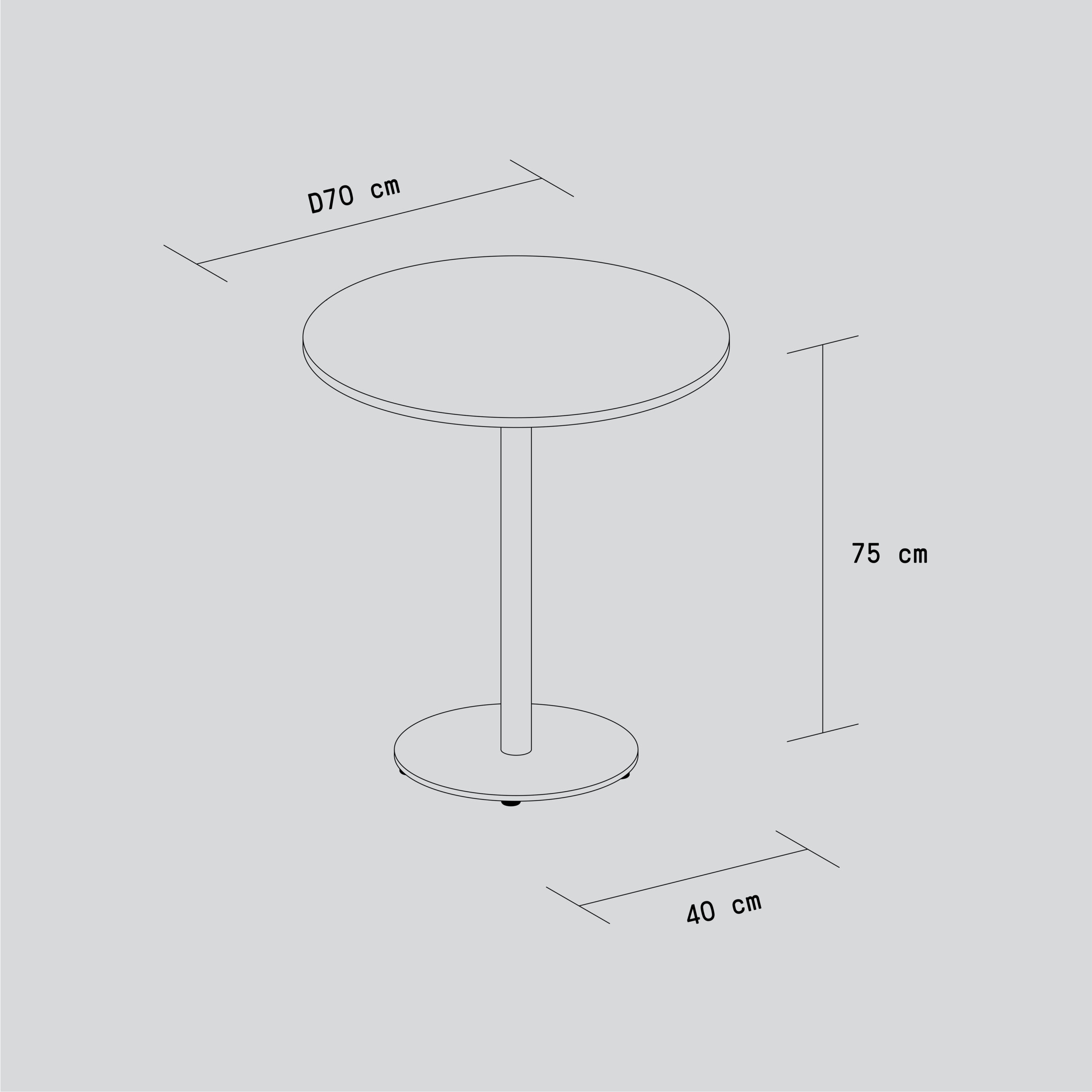 Bistrotisch MOKA - recycelter Kunststoff Venezia