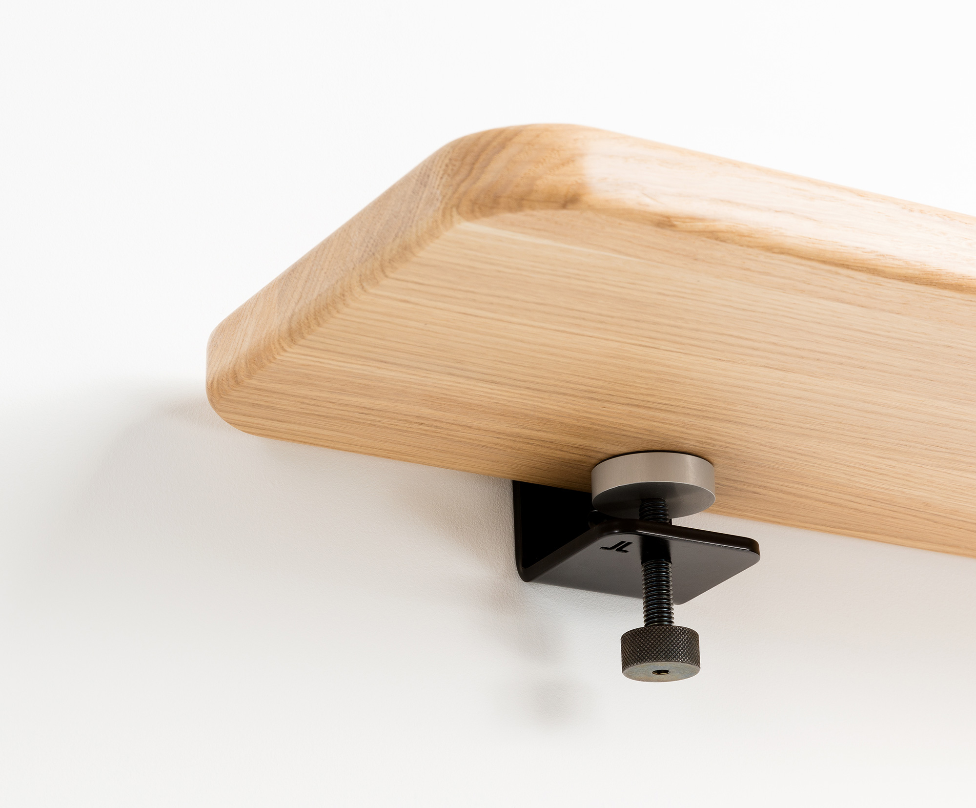 Set of 3 BRACKET wall shelves - solid oak - 60 to 150cm