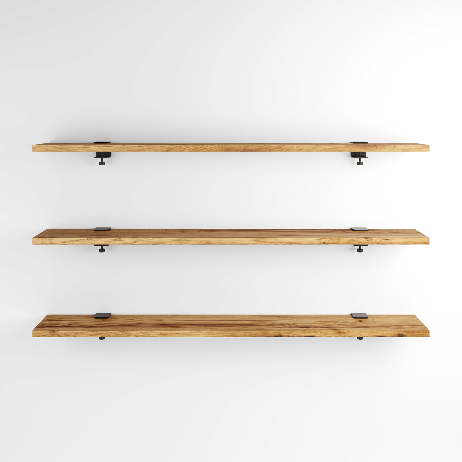 Set aus 3 Wandregalen BRACKET - recyceltem Altholz - 60 bis 150cm