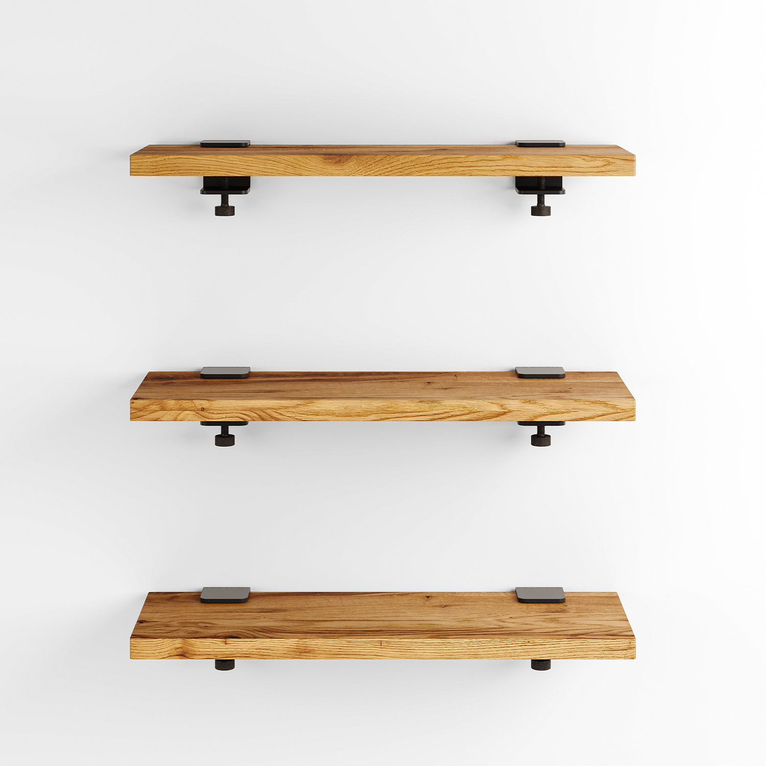 Set aus 3 Wandregalen BRACKET - recyceltem Altholz - 60 bis 150cm