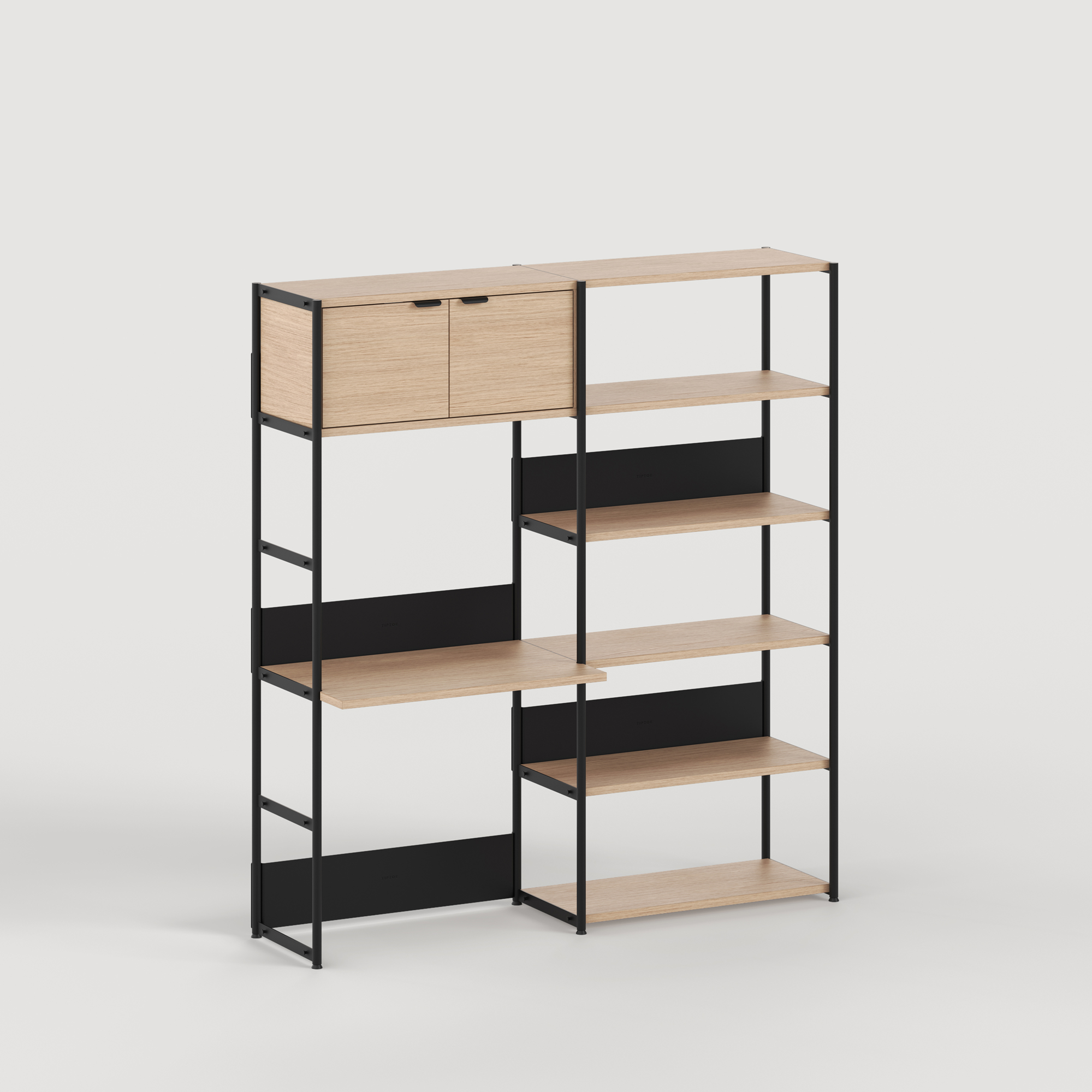 UNIT desk shelf - H180 to 215 x W164cm - eco-certified wood