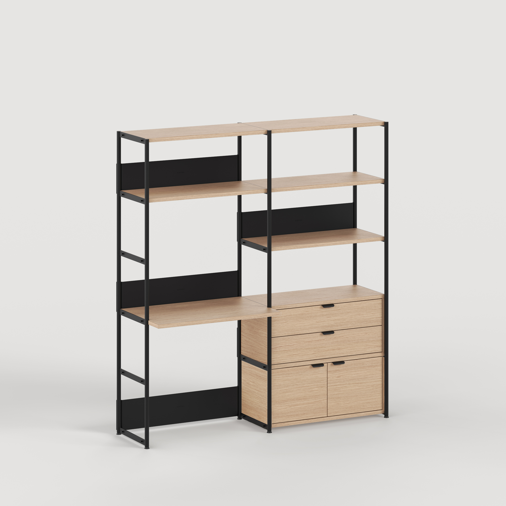 UNIT desk shelf - H180 to 215 x W164cm - eco-certified wood
