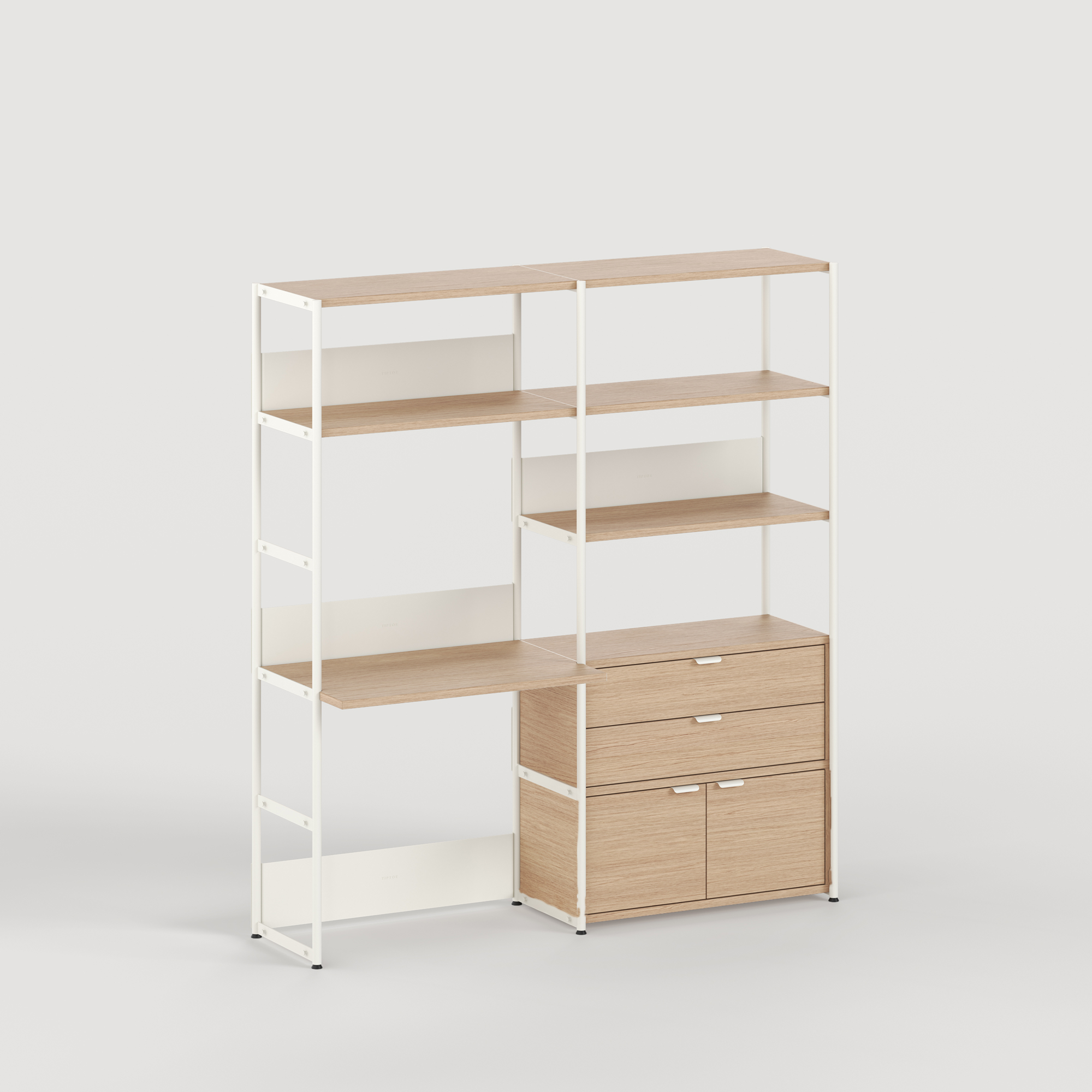 UNIT desk shelf - H180 to 215 x W164cm - eco-certified wood