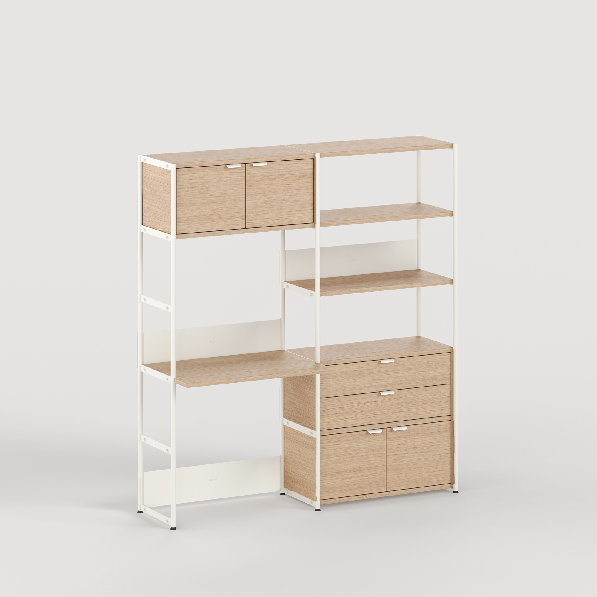 UNIT desk shelf - H180 to 215 x W164cm - eco-certified wood
