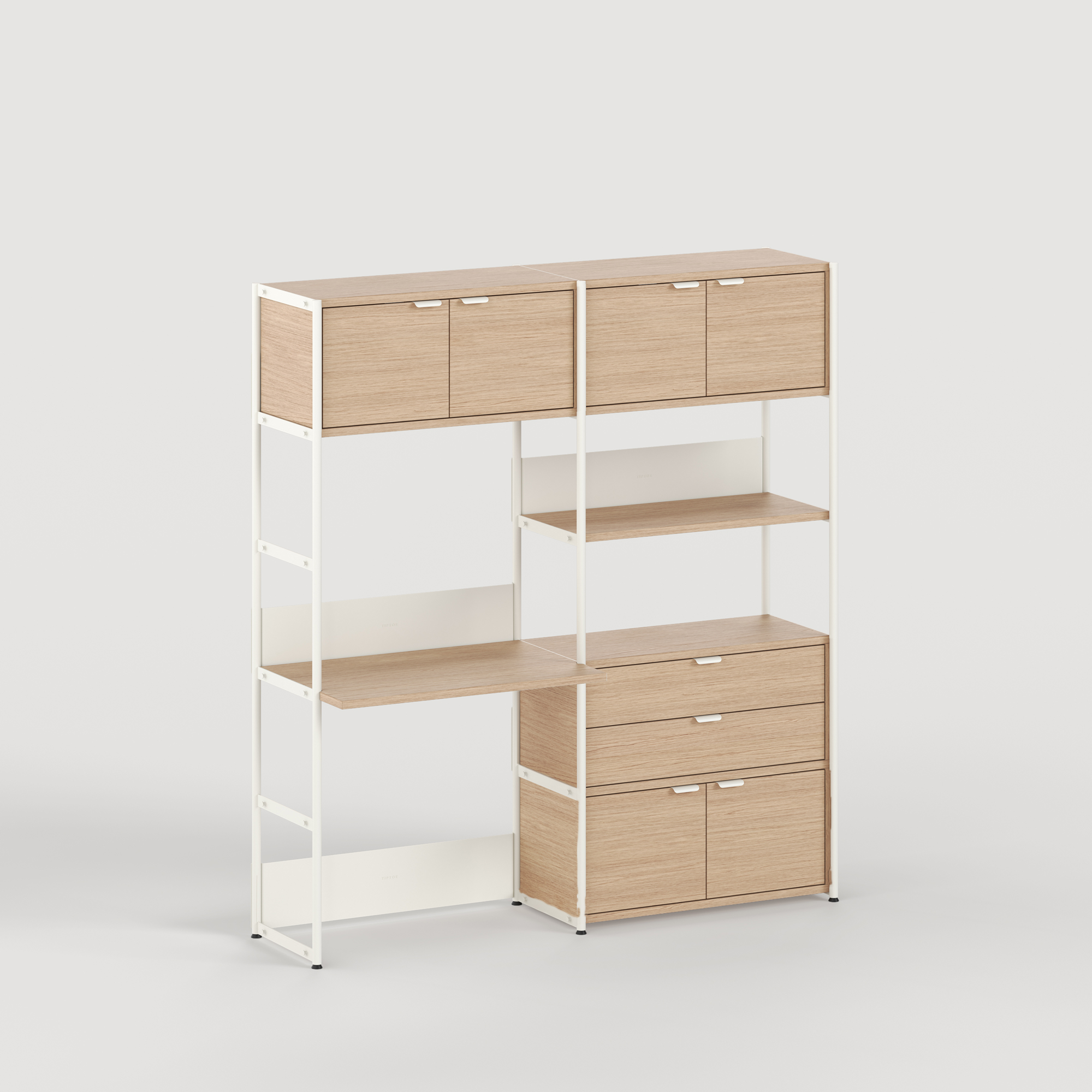 UNIT desk shelf - H180 to 215 x W164cm - eco-certified wood