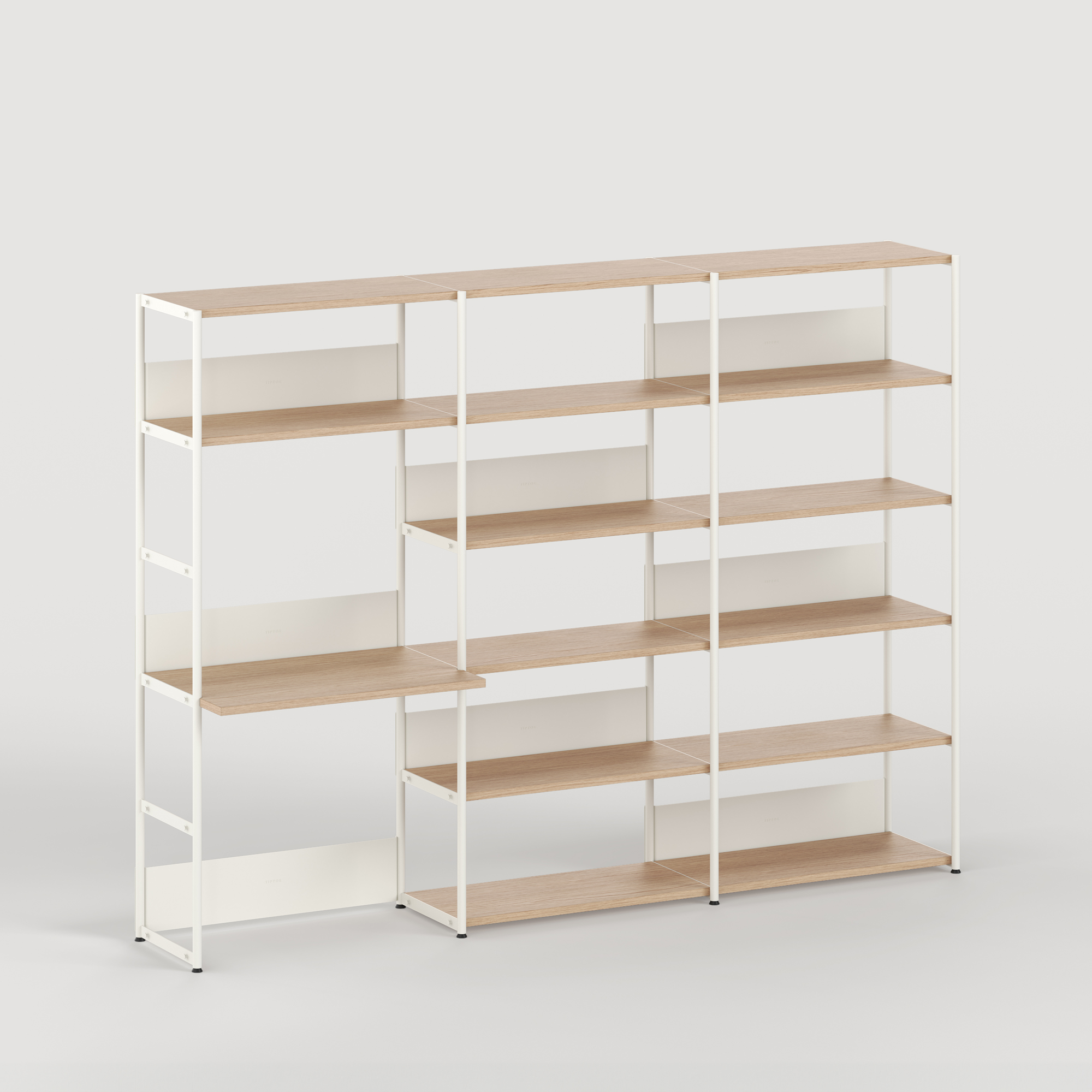 UNIT desk shelf - H180 to 215 x W244cm - eco-certified wood