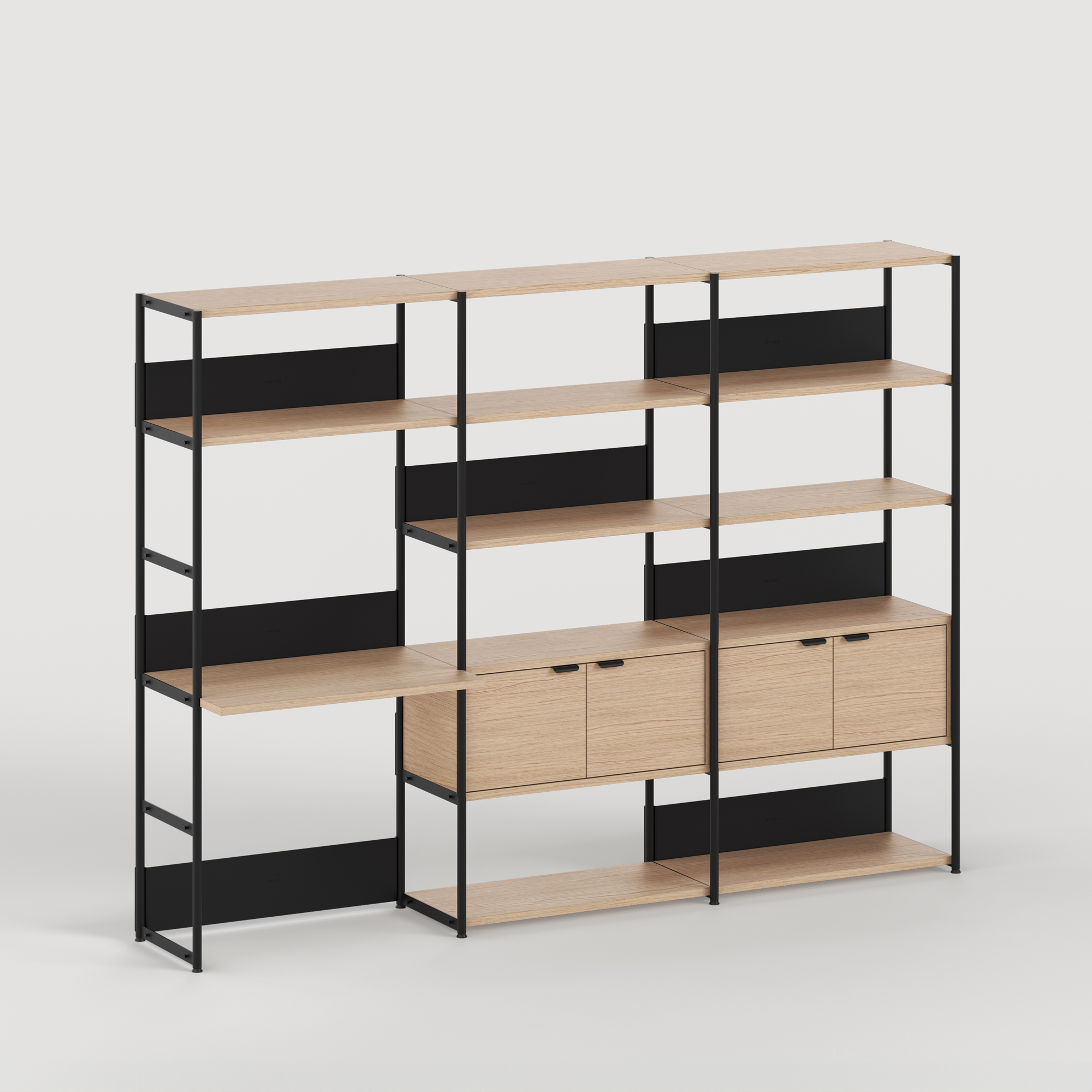 UNIT desk shelf - H180 to 215 x W244cm - eco-certified wood