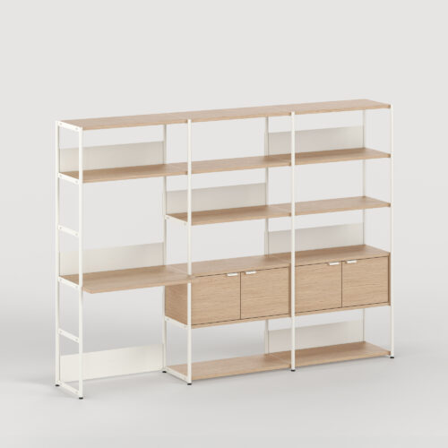 Schreibtischregal UNIT - H180 bis 215 x B244cm - öko-zertifiziertes Holz