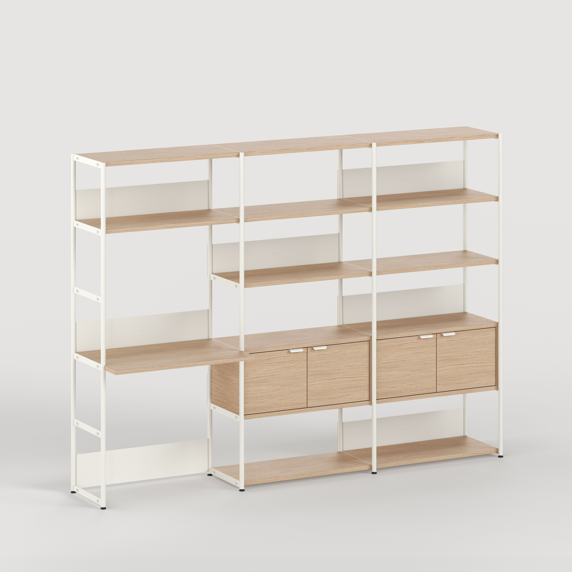 UNIT desk shelf - H180 to 215 x W244cm - eco-certified wood